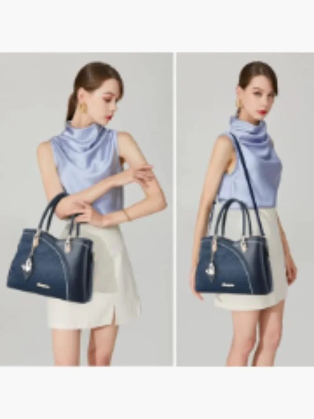 Top Handle Satchel Shoulder Bag Tote with Gold Hardware